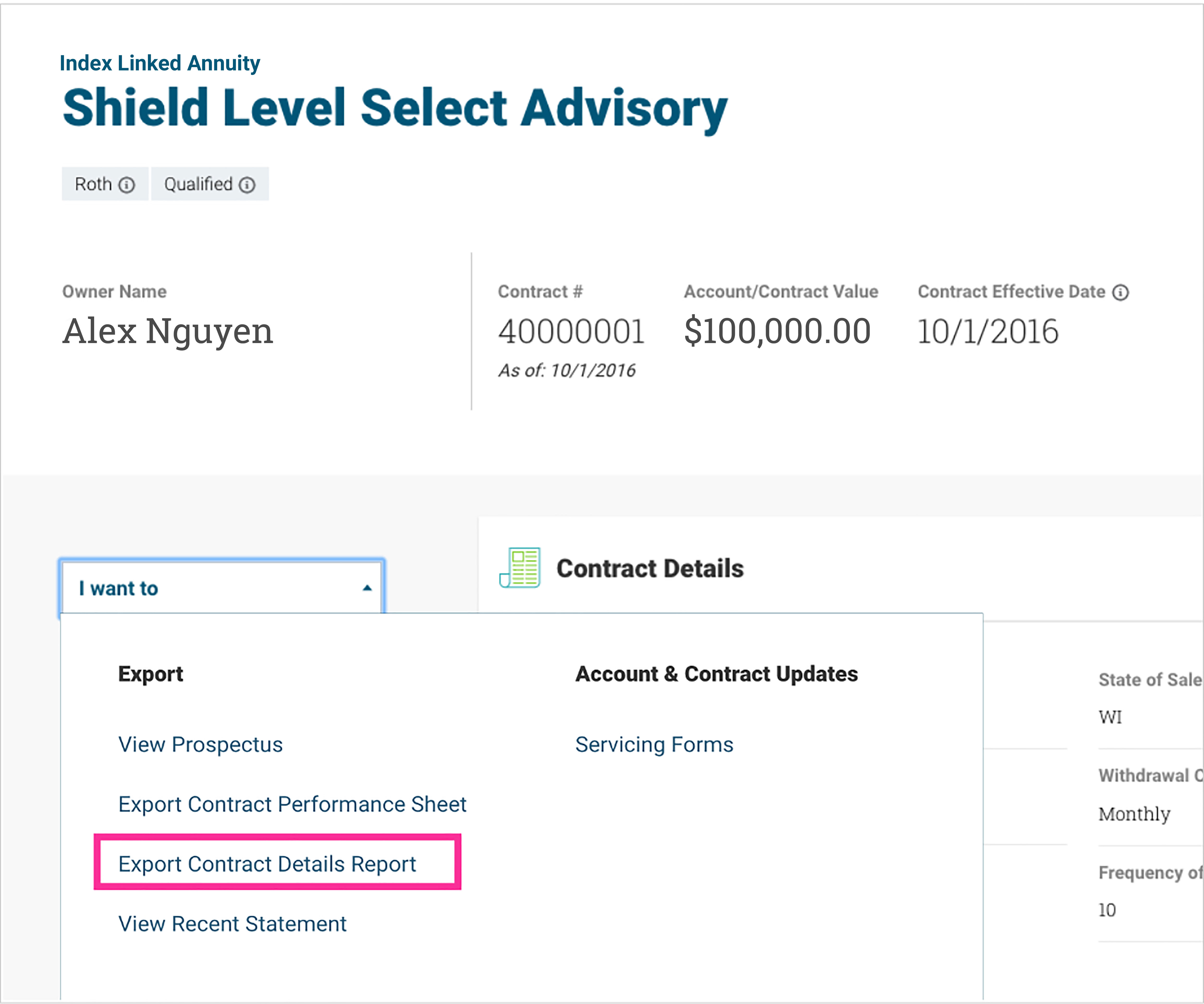 Step 3: Create a contract details as PDF or excel file