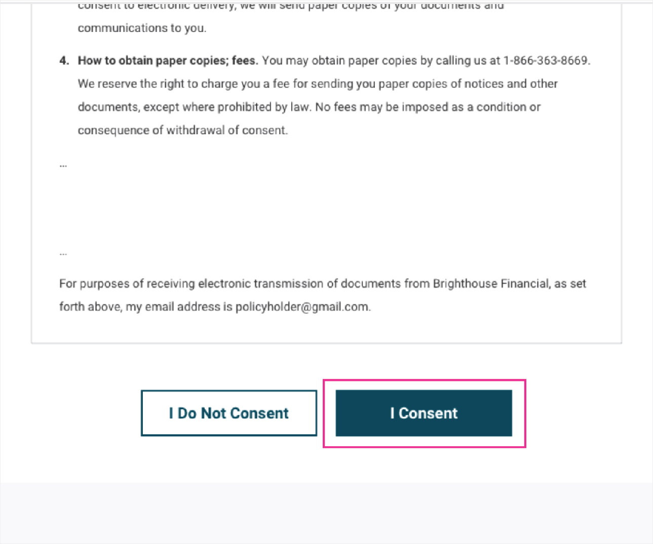 Step 6: Select Consent